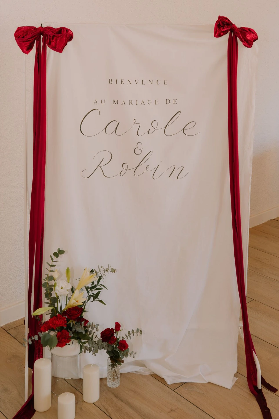 Panneau bienvenu tissu