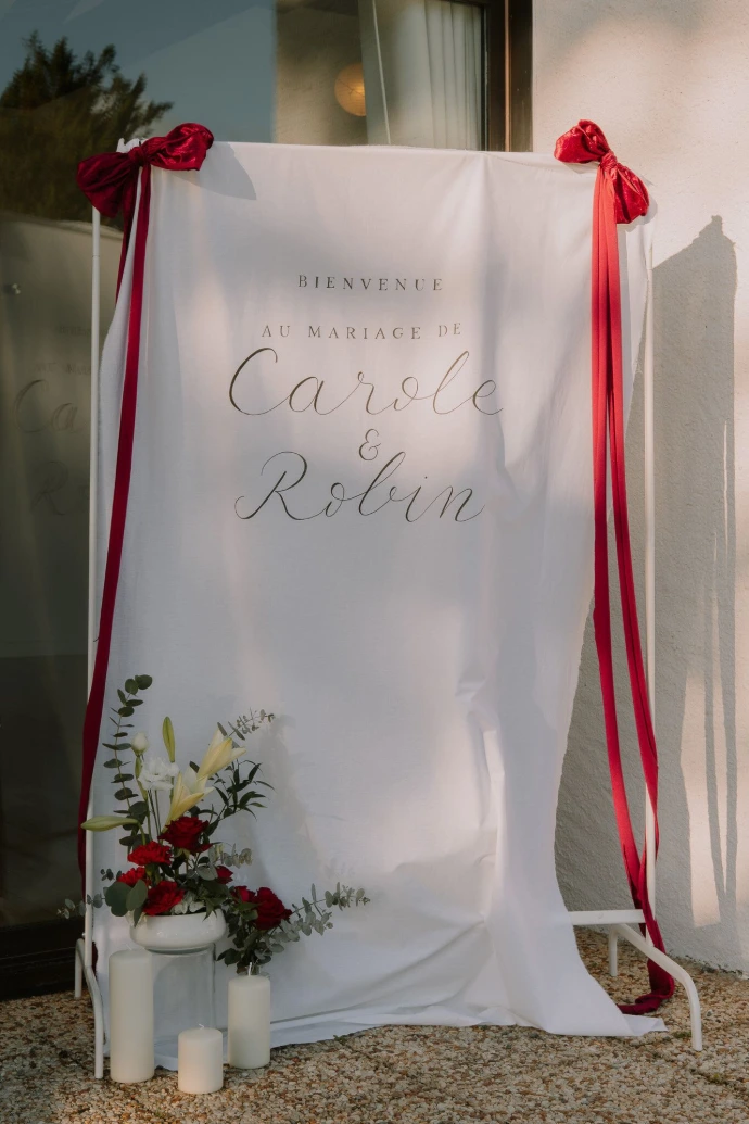 Panneau bienvenu tissu