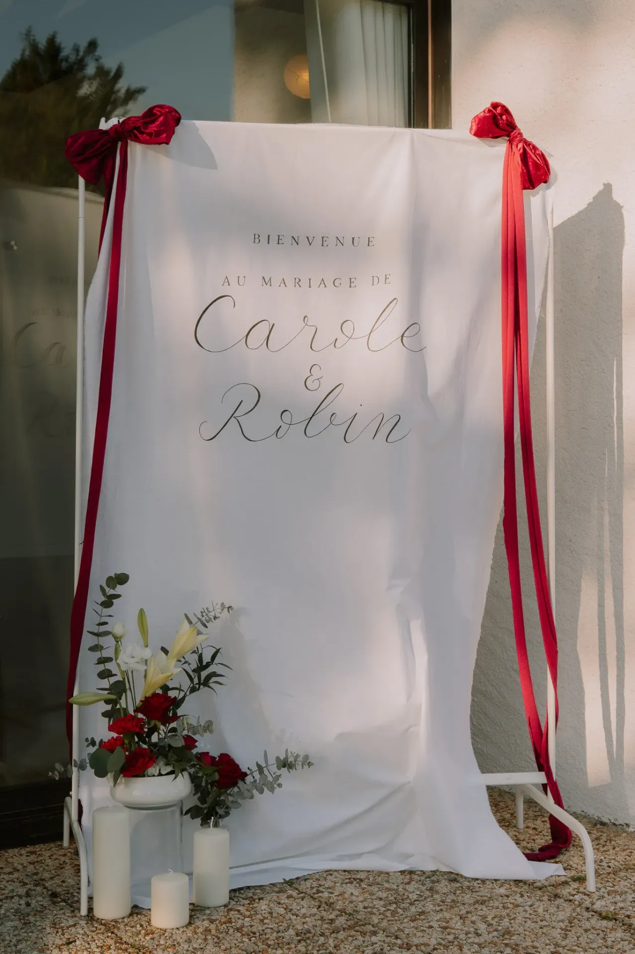 Panneau de bienvenue tissu