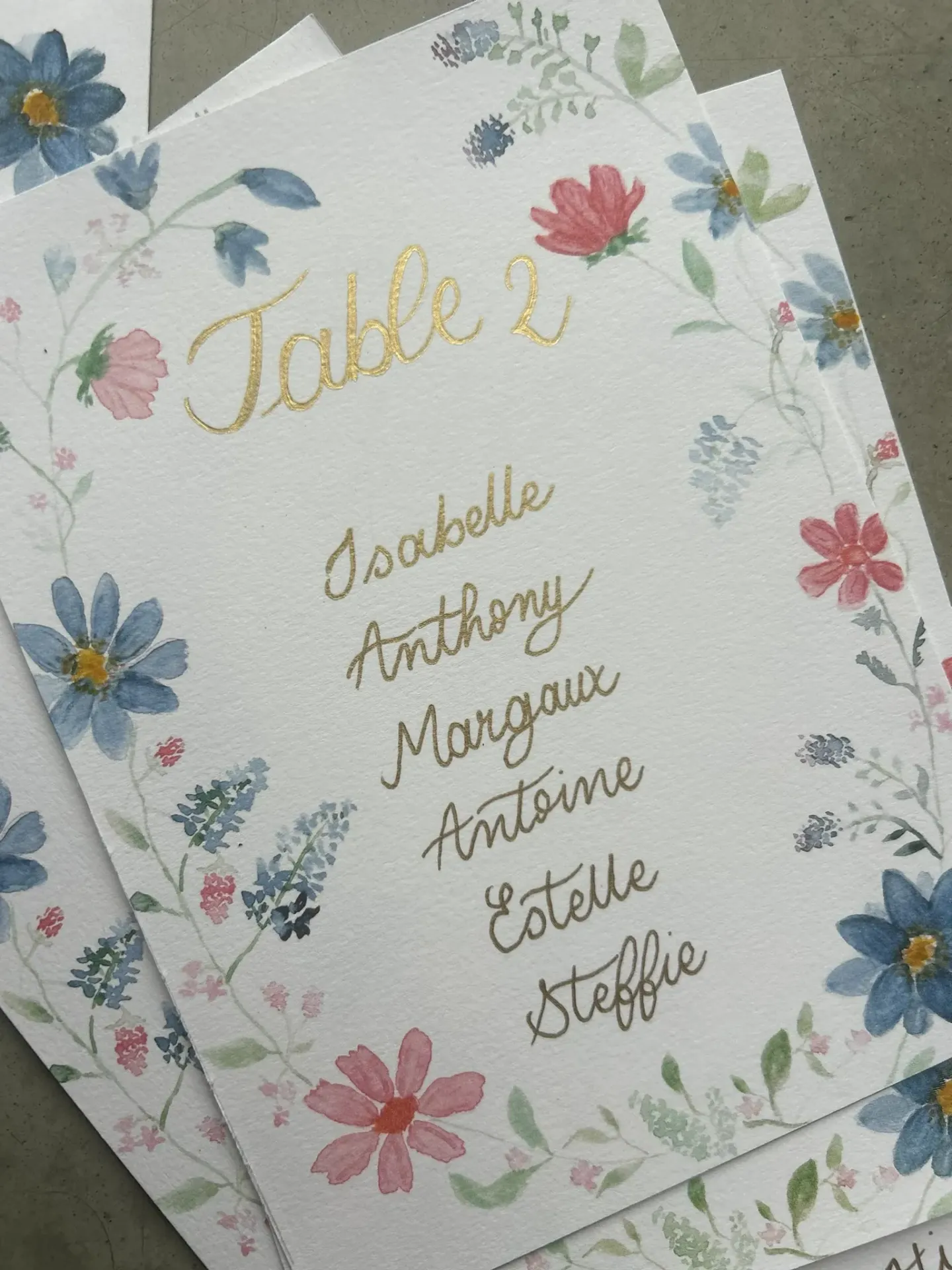 Carte plan de table