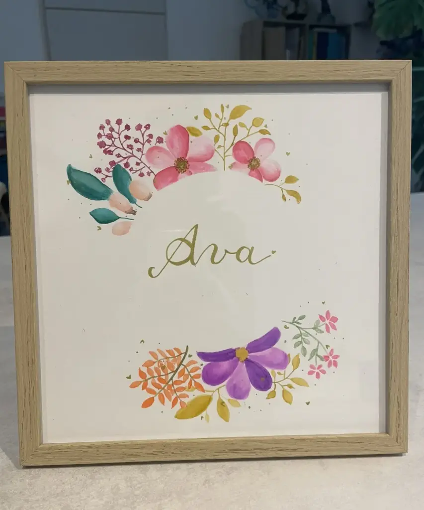 Affiche florale prénom