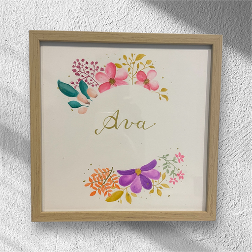 Affiche florale prénom